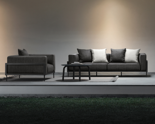 03 Talenti Cleo Soft Alu slider mobile 3 seater sofa living armchair coffee table