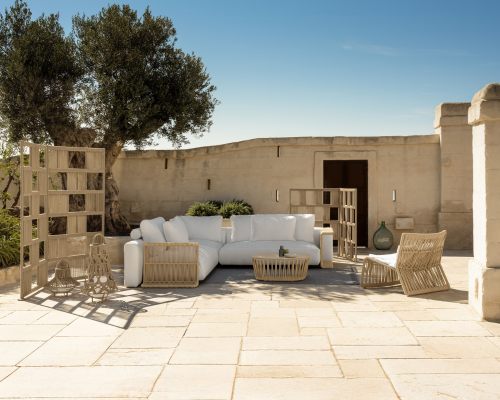 04 Talenti Cliff slider mobile dèco modular sofa w lounge chair and coffee table wicker