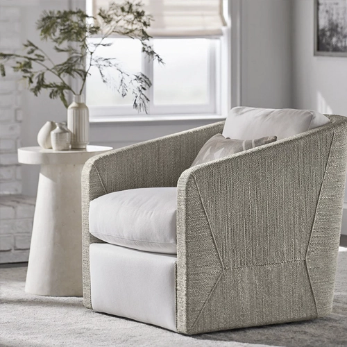 Carmine Swivel Lounge Chair Fog White