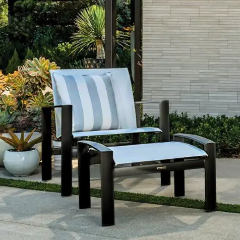 brown jordan PARKWAY SLING 02 lounge chair ottoman