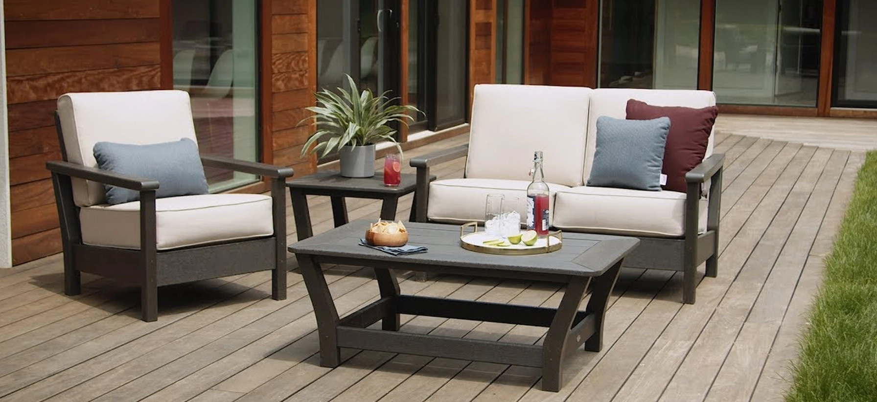 polywood harbour slider 01 Deep Seating Chair and Deep Seating Loveseat 4011 4012