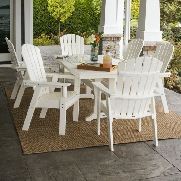 polywood nautical 06 curveback adirondack 7 piece trestle dining set pws374 1