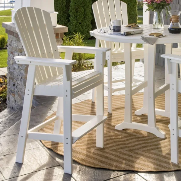 polywood nautical 10 curveback adirondack bar chair add612