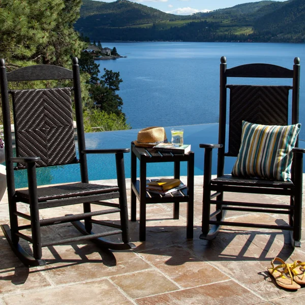 polywood porch rockers 07 jefferson 3 piece woven rocker set pws141 1