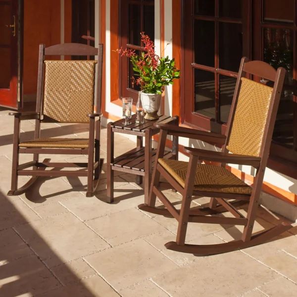 polywood porch rockers 20 presidential woven rocker 3 piece set pws167 1